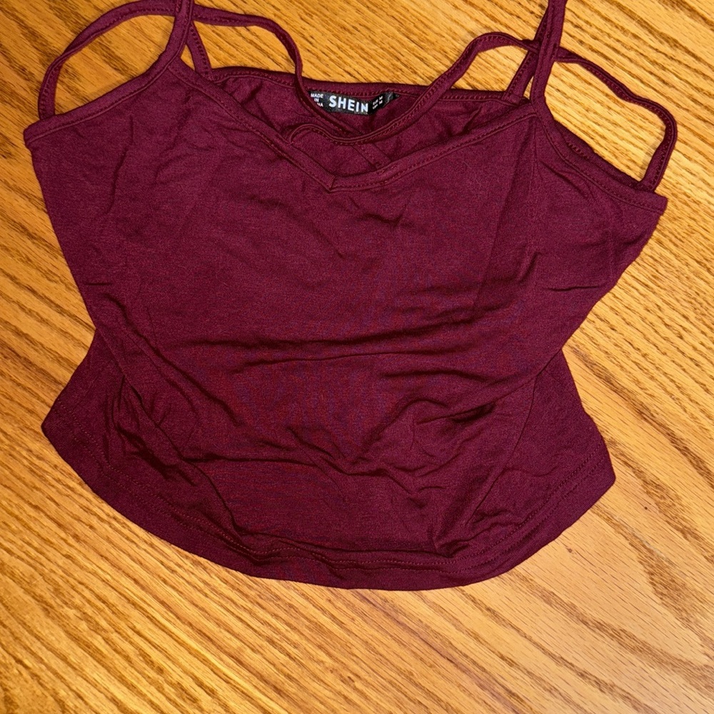 SHEIN Deep Red Cropped Cami